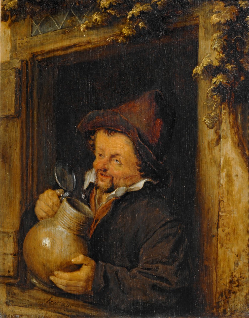 Az ivó az ablakban ... alkotó: Adriaen Jansz. van Ostade