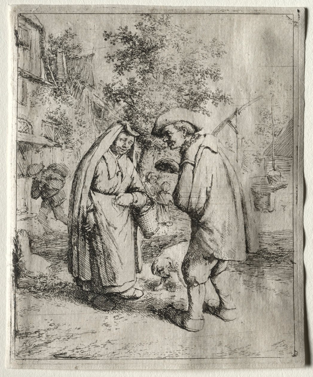 Férfi egy nővel beszélget. alkotó: Adriaen Jansz. van Ostade