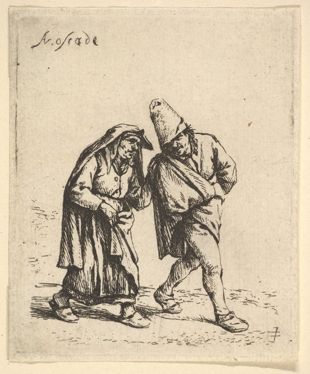 Férfi és nő sétál, 1610-85. alkotó: Adriaen Jansz. van Ostade