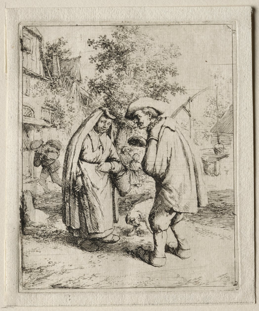 Paraszt beszélget egy nővel. alkotó: Adriaen Jansz. van Ostade