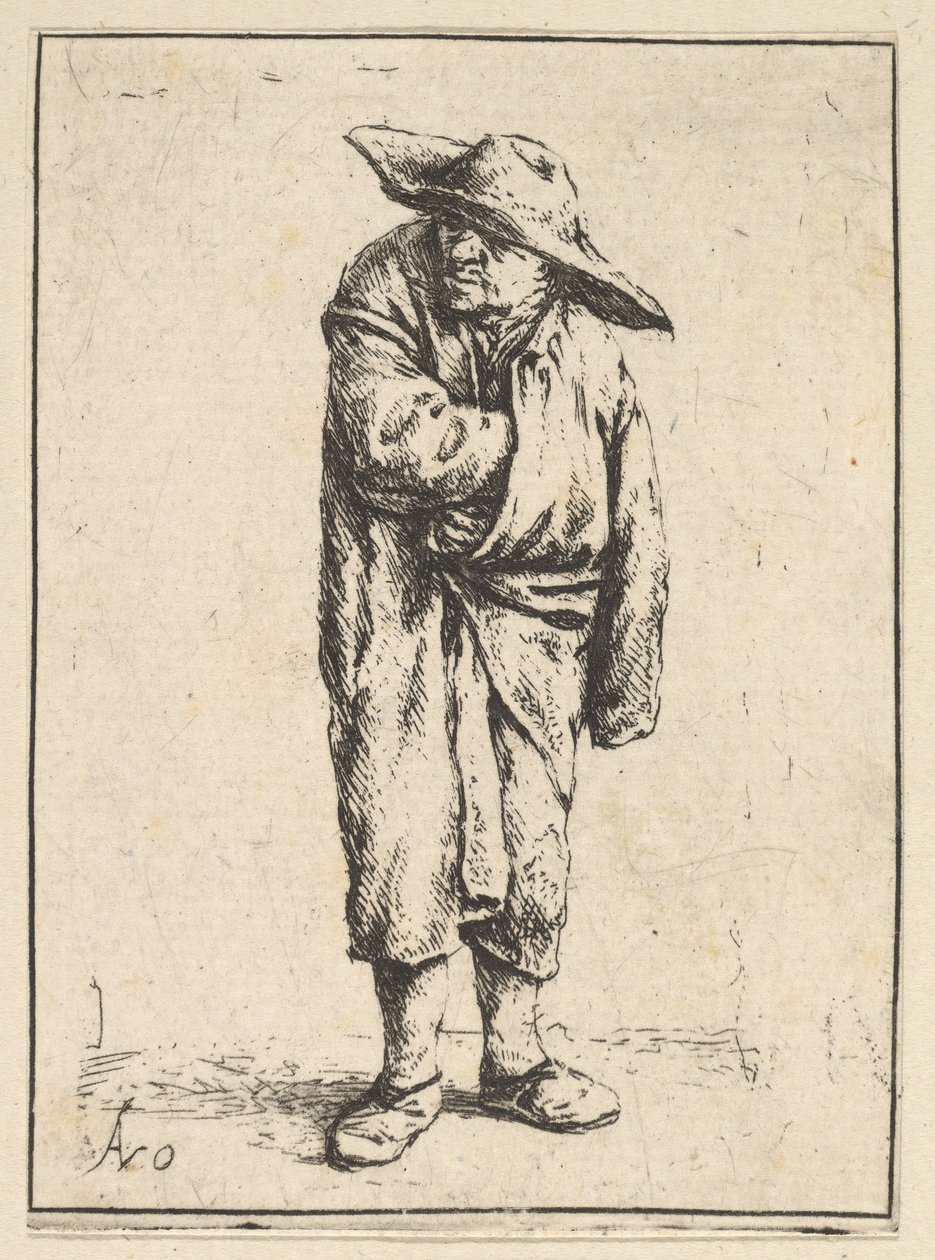 Köpenyébe burkolt paraszt, 1610-85. alkotó: Adriaen Jansz. van Ostade