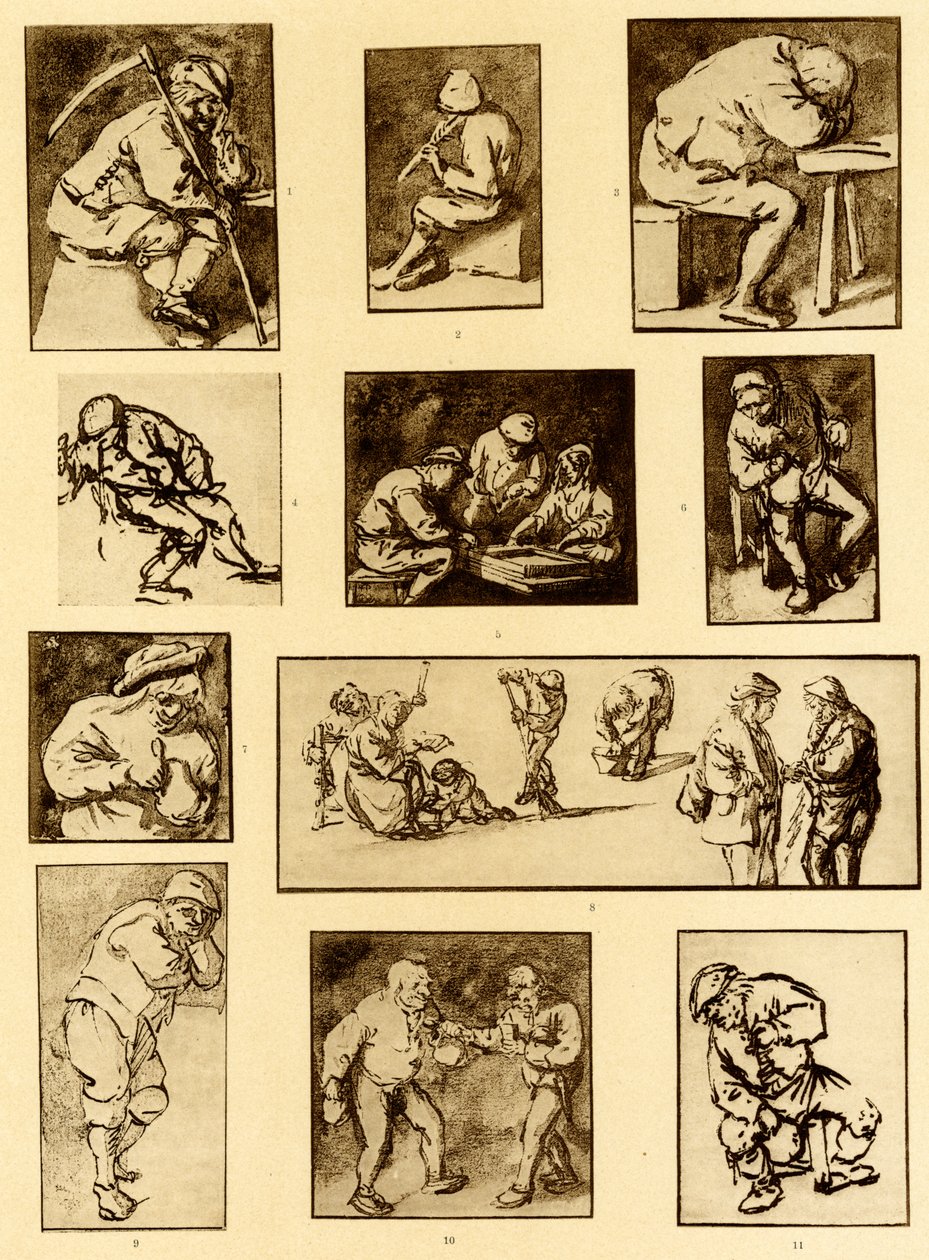 Tollvázlatok kocsmajelenetekről alkotó: Adriaen Jansz. van Ostade