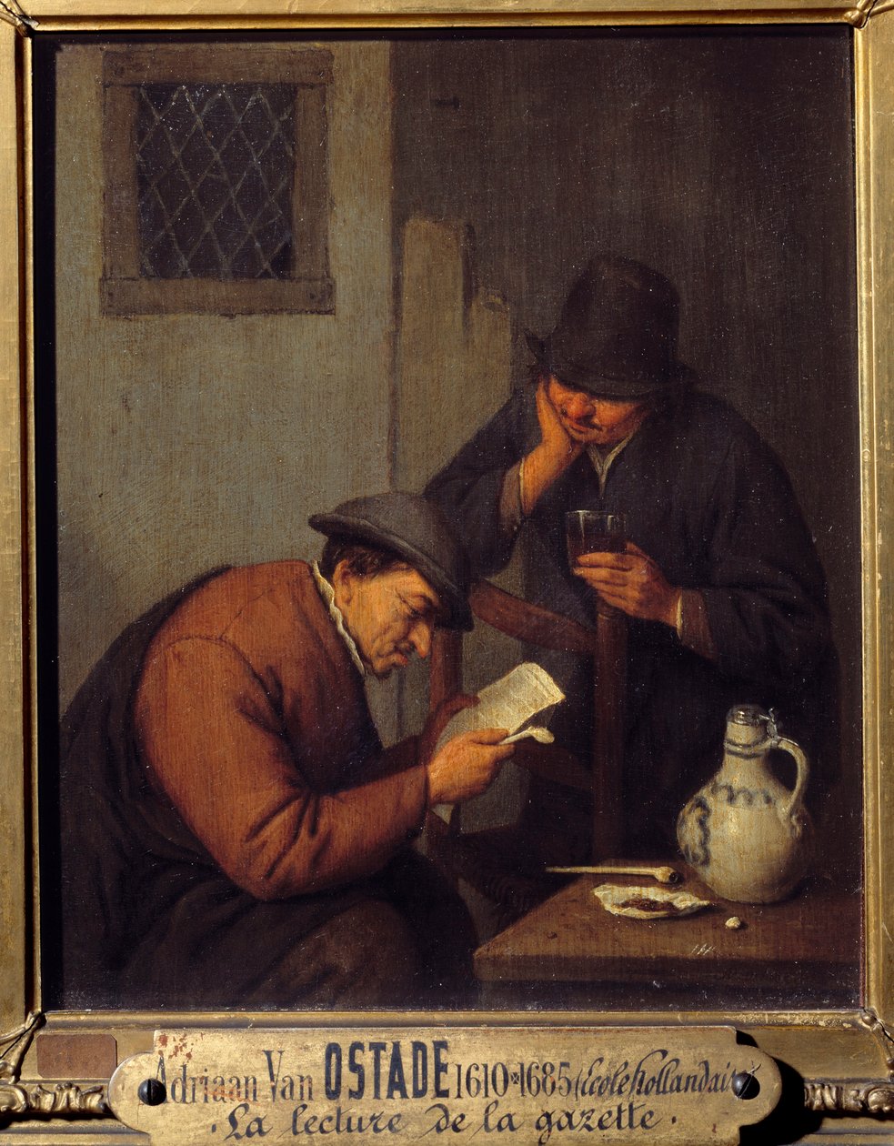 Adrien Van Ostade (1610-1685) festménye a Gazette olvasása közben alkotó: Adriaen Jansz. van Ostade
