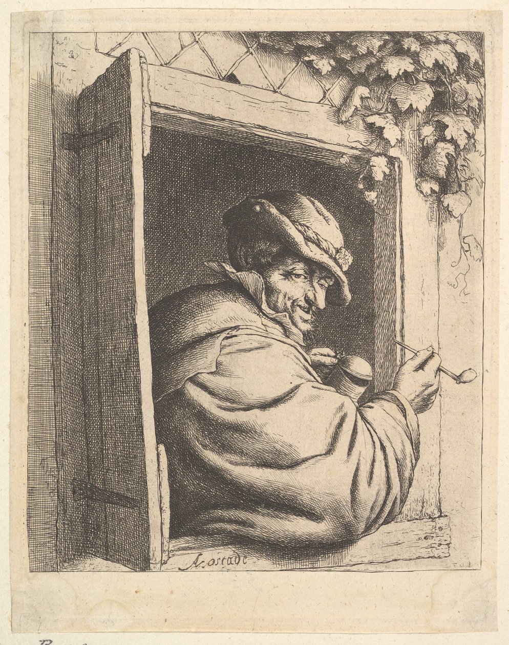 Dohányos az ablaknál, 1610-85. alkotó: Adriaen Jansz. van Ostade