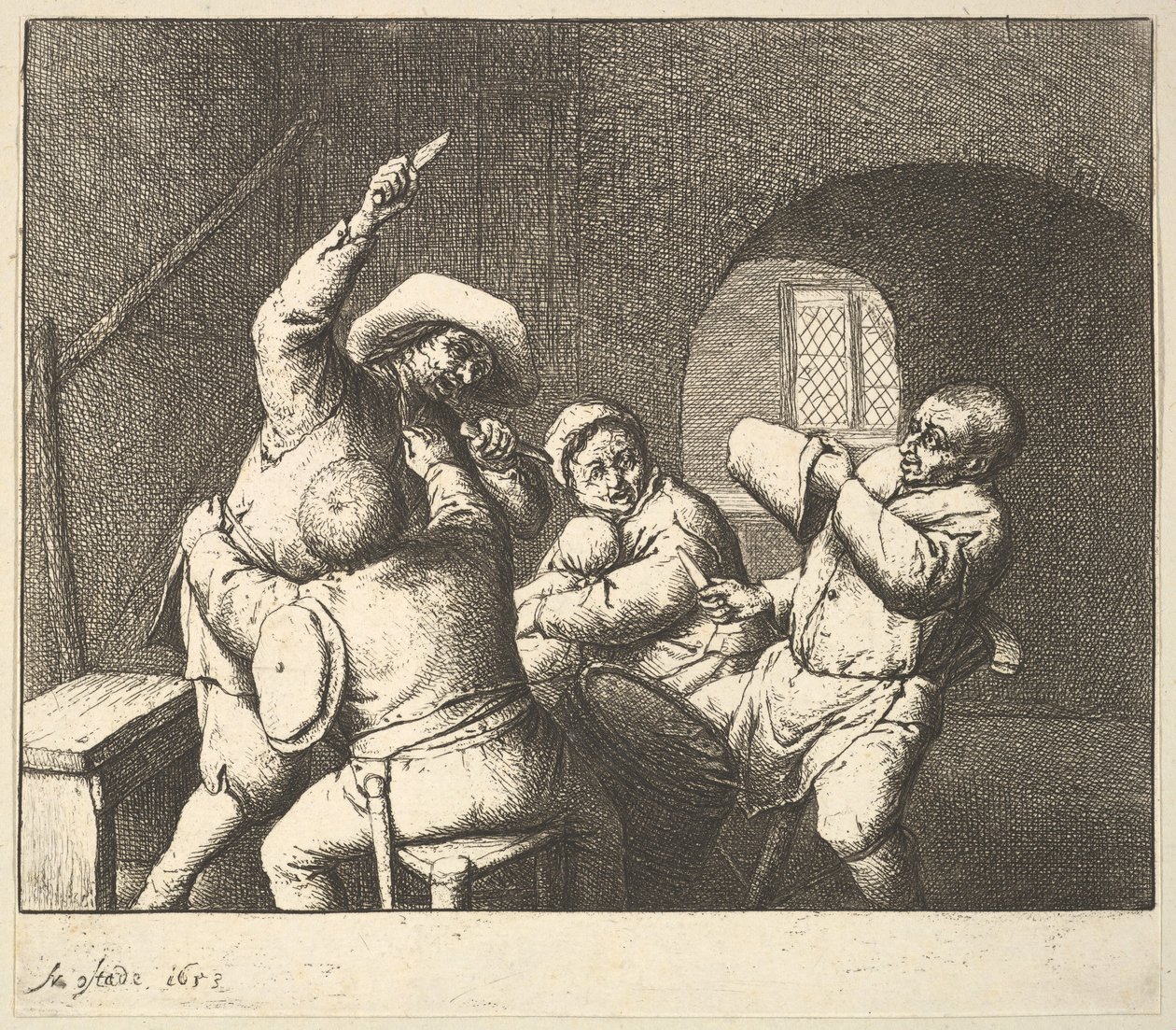A kés szúrása, 1610-85. alkotó: Adriaen Jansz. van Ostade