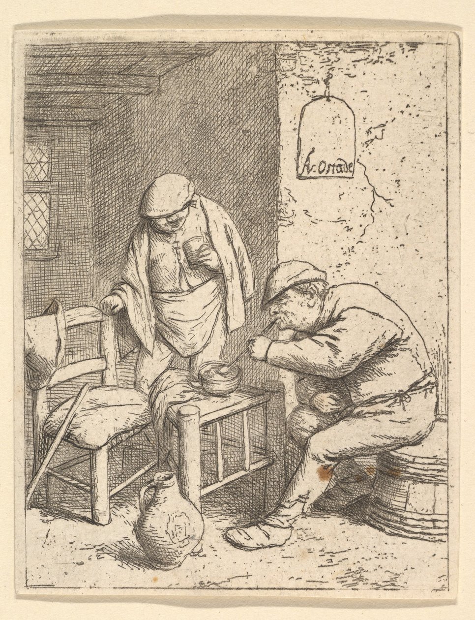 A dohányos és az ivó, 1682 . alkotó: Adriaen Jansz. van Ostade