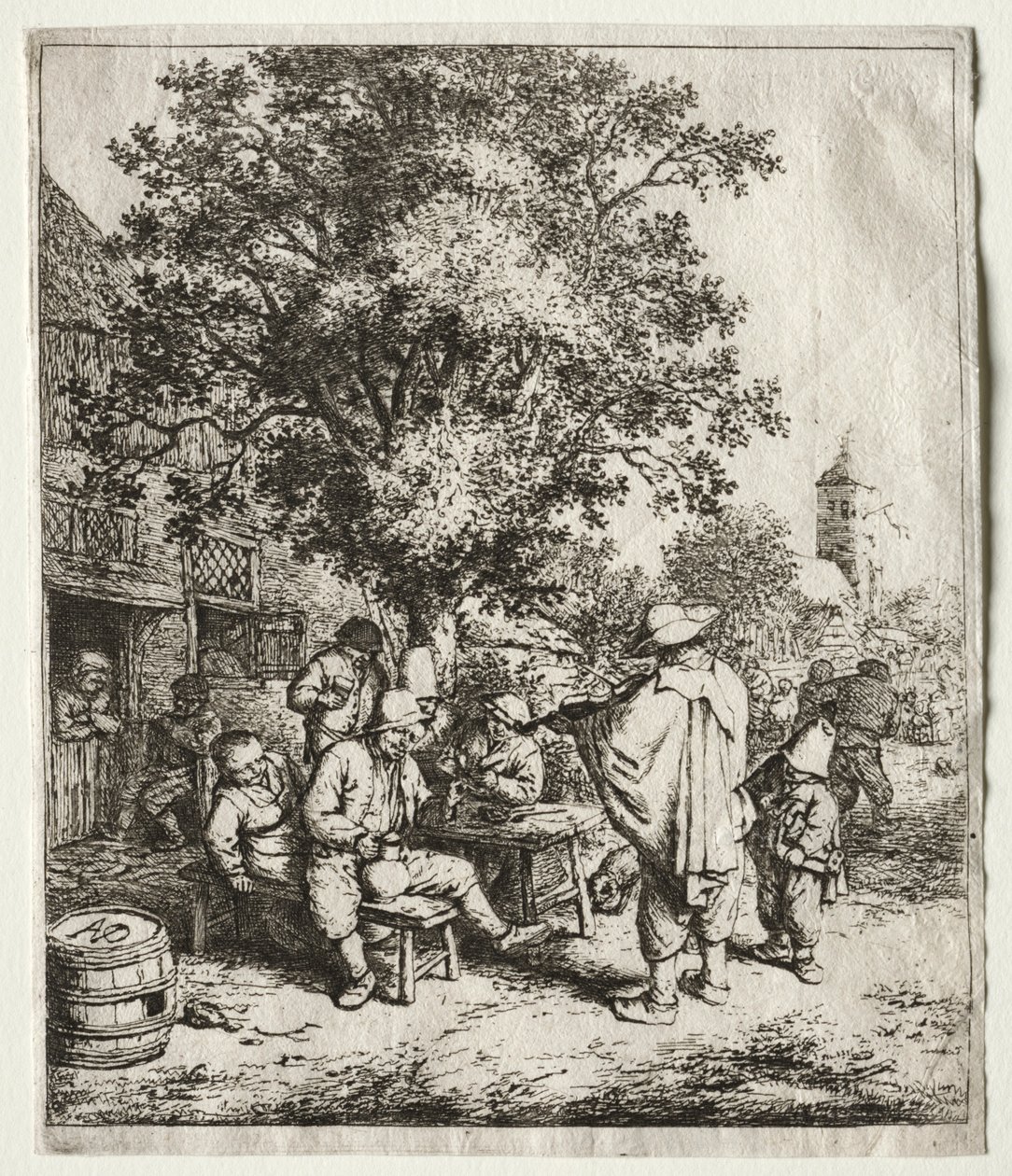 A hegedűs és a rohanós fiú. alkotó: Adriaen Jansz. van Ostade
