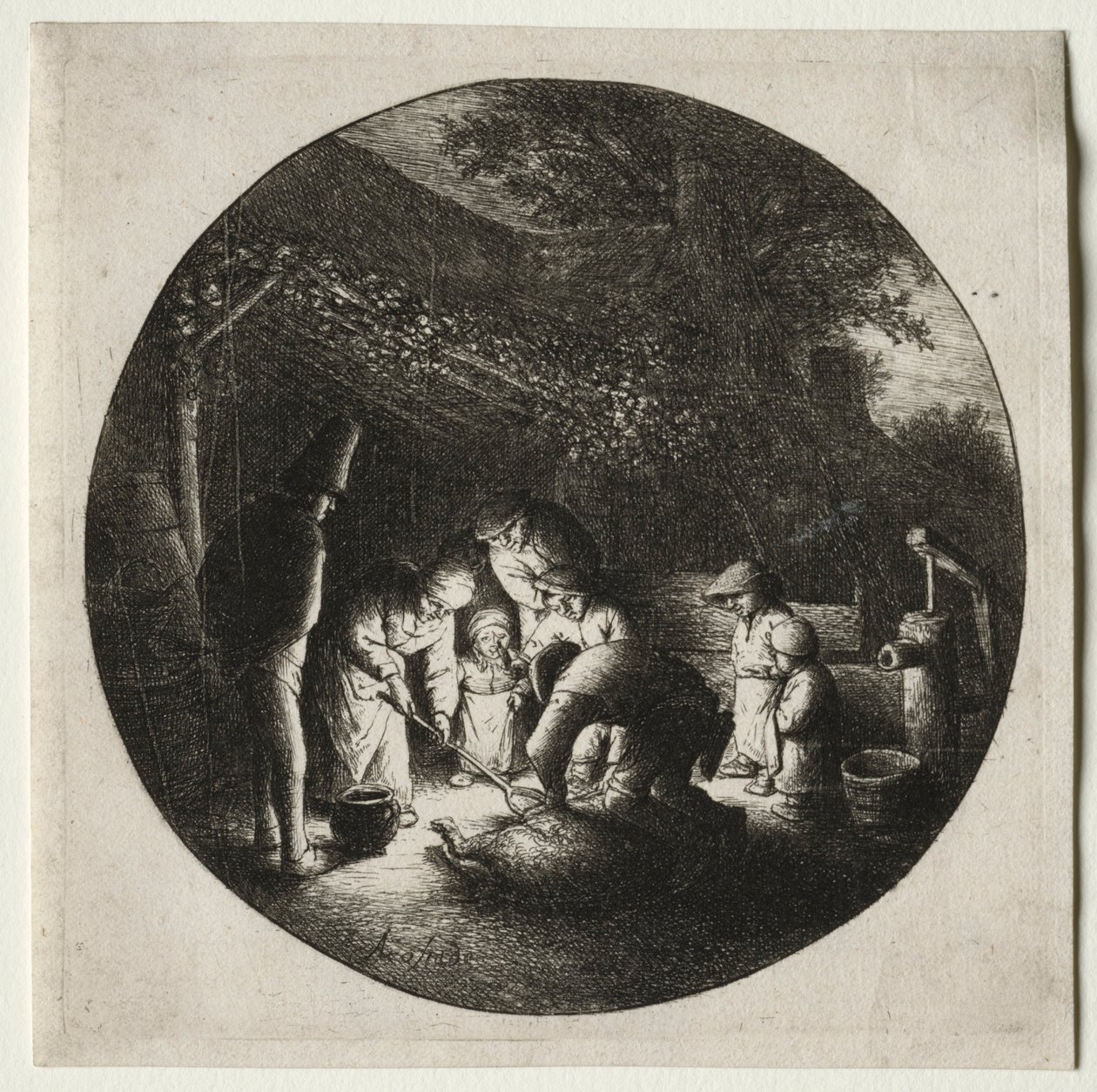 A disznóölők. alkotó: Adriaen Jansz. van Ostade