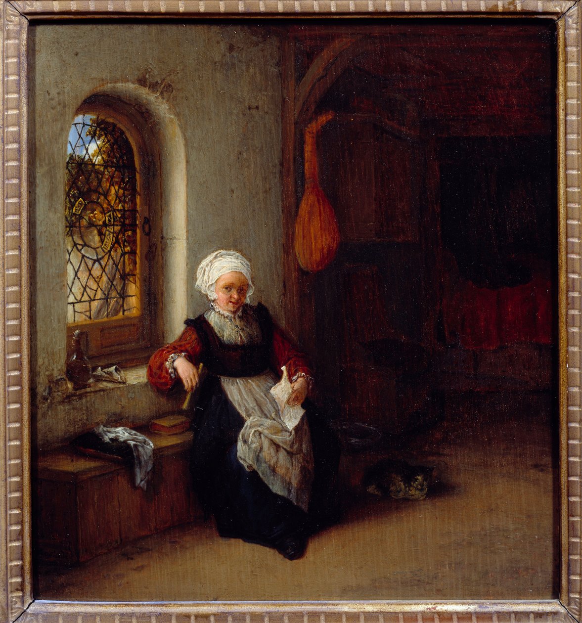 A nőnél van a levél. Adrien Van Ostade (1610-1685) festménye Ec. Hol. alkotó: Adriaen Jansz. van Ostade