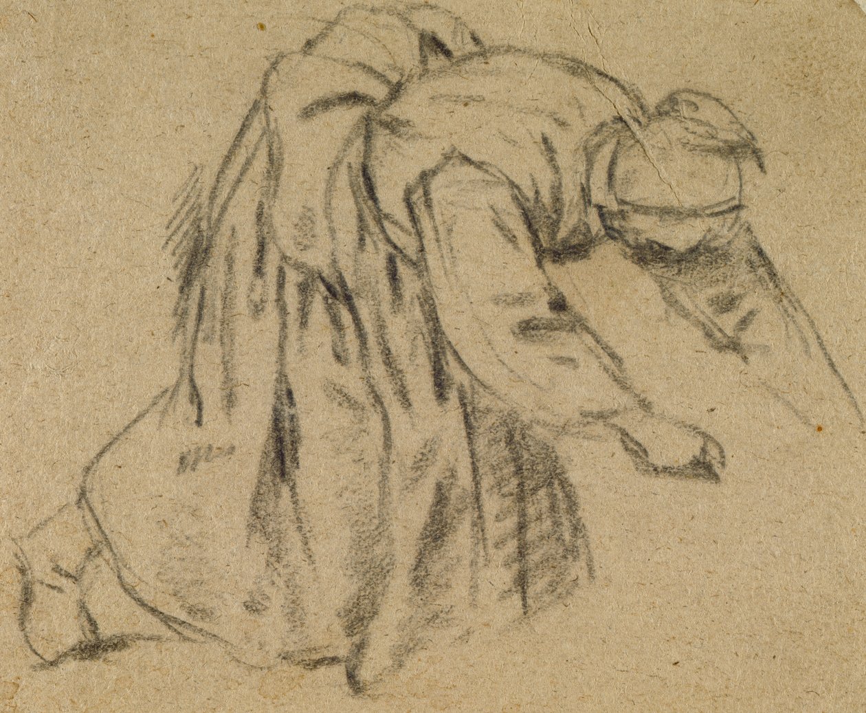 Lehajló nő, 1656 (kréta papíron) alkotó: Adriaen Jansz. van Ostade