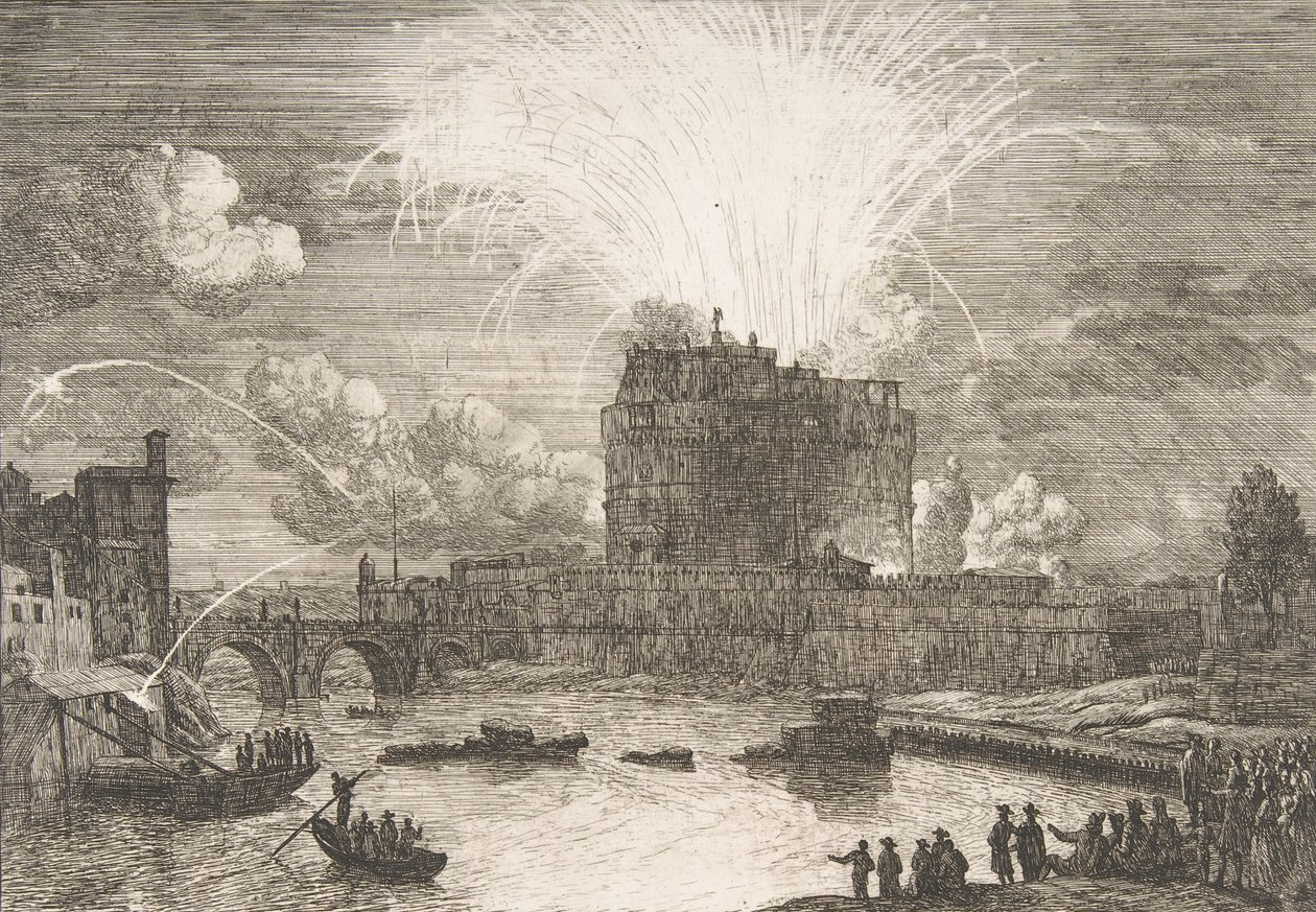 Tűzijáték Rómában a Castel Sant