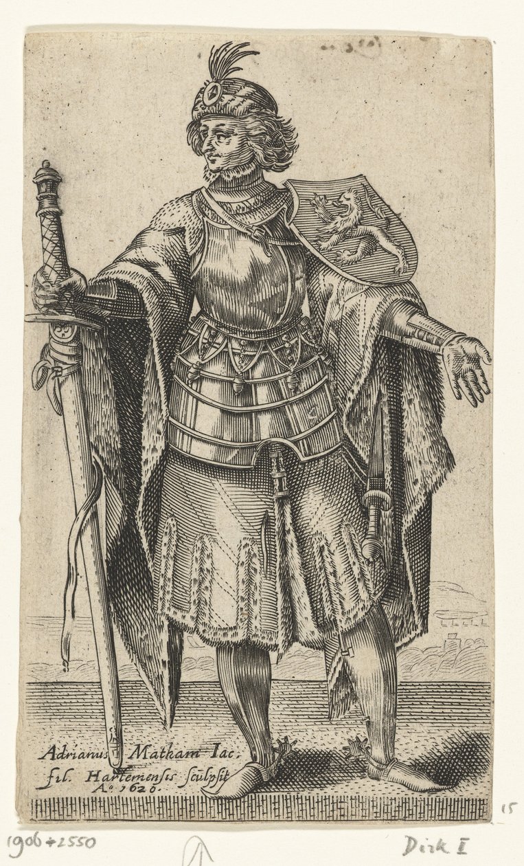 I. Dirk holland gróf portréja - Holland grófok és grófnők (sorozatcím) alkotó: Adriaen Matham