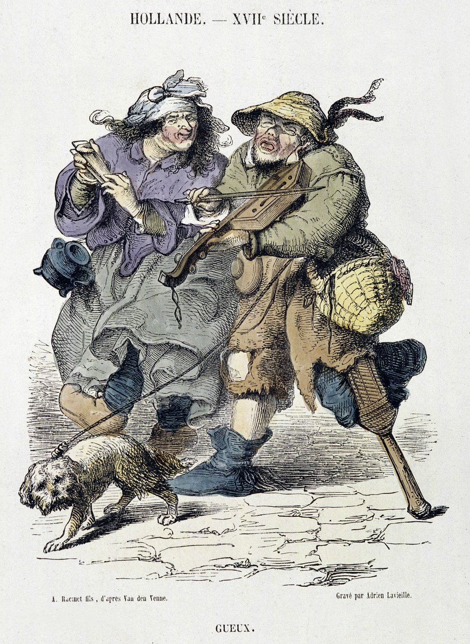 Gueux utcazenét játszik, Hollandia, XVII. század. alkotó: Adriaen Pietersz van de (after) Venne