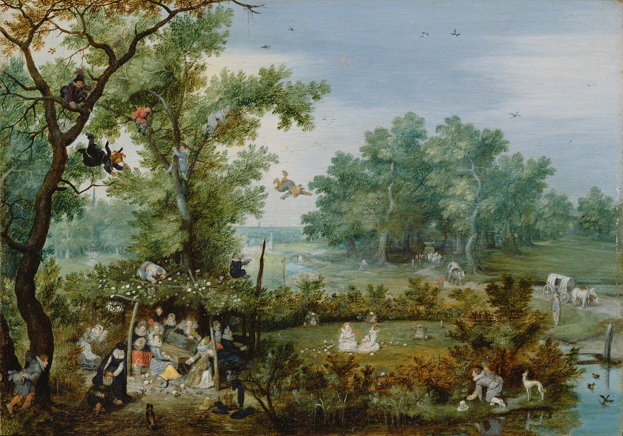 Vidám társaság egy lugasban, 1615 alkotó: Adriaen Pietersz van de Venne
