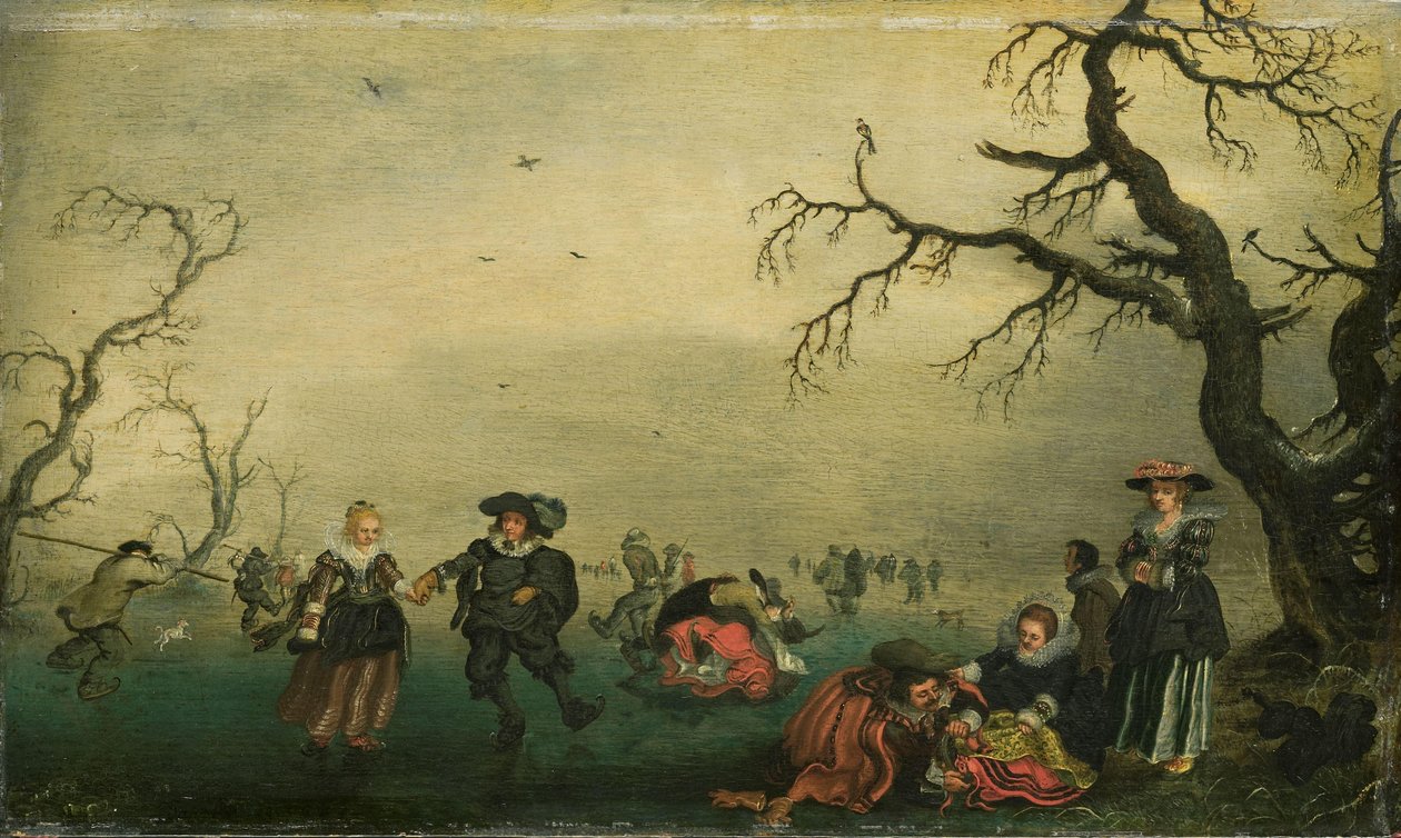 Jégkorcsolyázók alkotó: Adriaen Pietersz van de Venne
