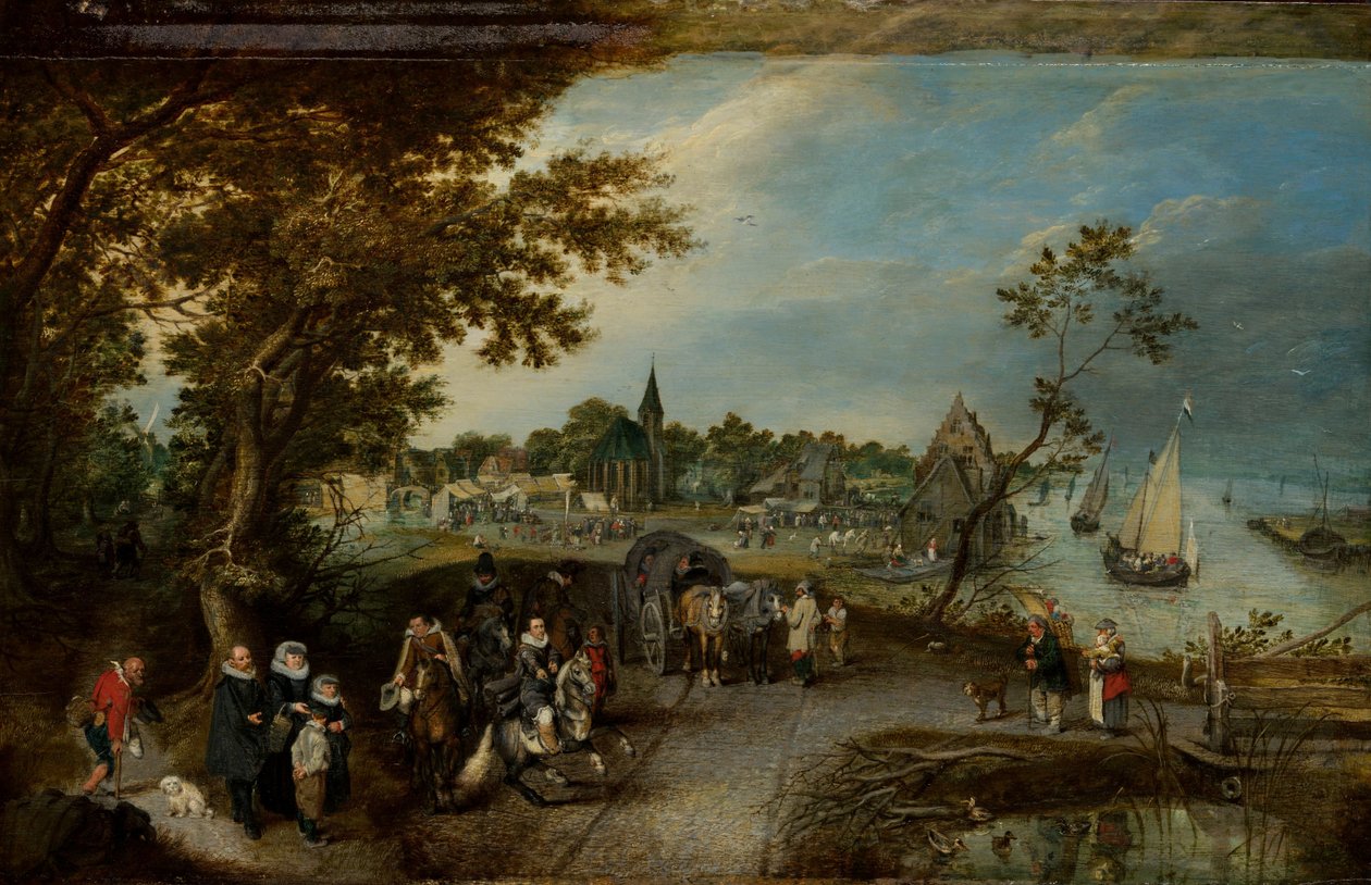 Táj alakokkal és falusi vásárral alkotó: Adriaen Pietersz van de Venne