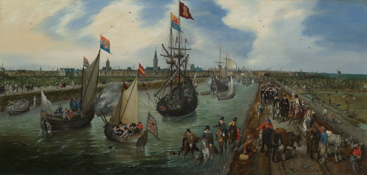 Egy méltóság távozása Middelburgból alkotó: Adriaen Pietersz van de Venne