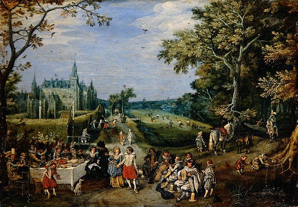 Példabeszéd a tékozló fiúról (olaj, réz) alkotó: Adriaen Pietersz. van de Venne