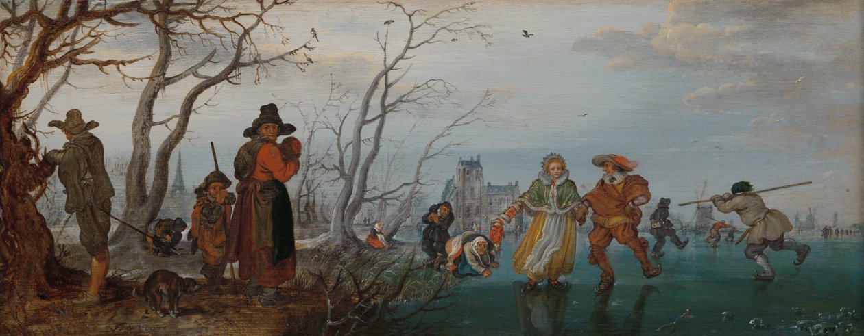 Tél (Szórakozás a jégen) alkotó: Adriaen Pietersz van de Venne