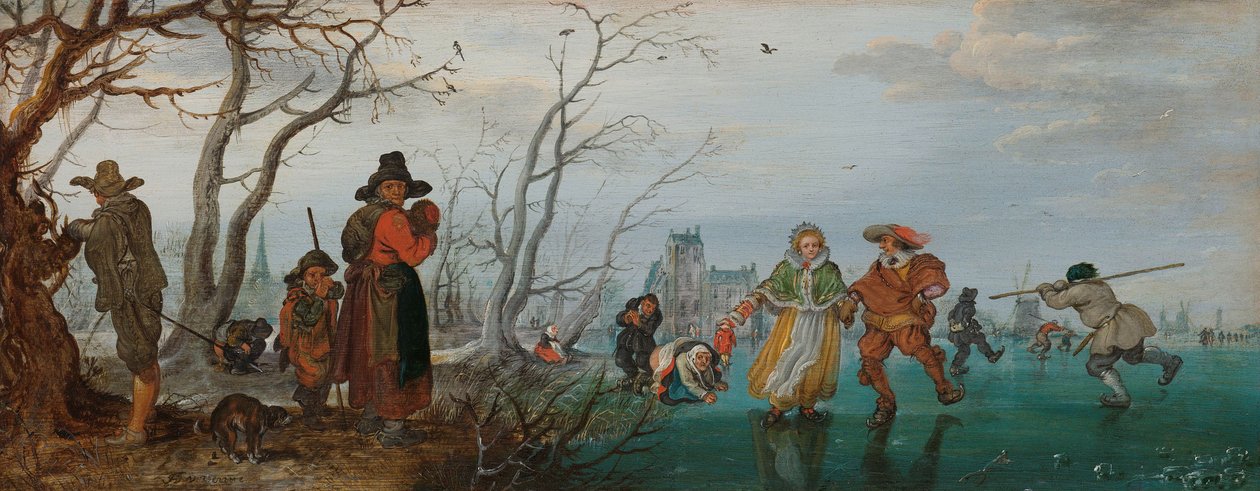 Tél (Szórakozás a jégen) alkotó: Adriaen Pietersz van de Venne