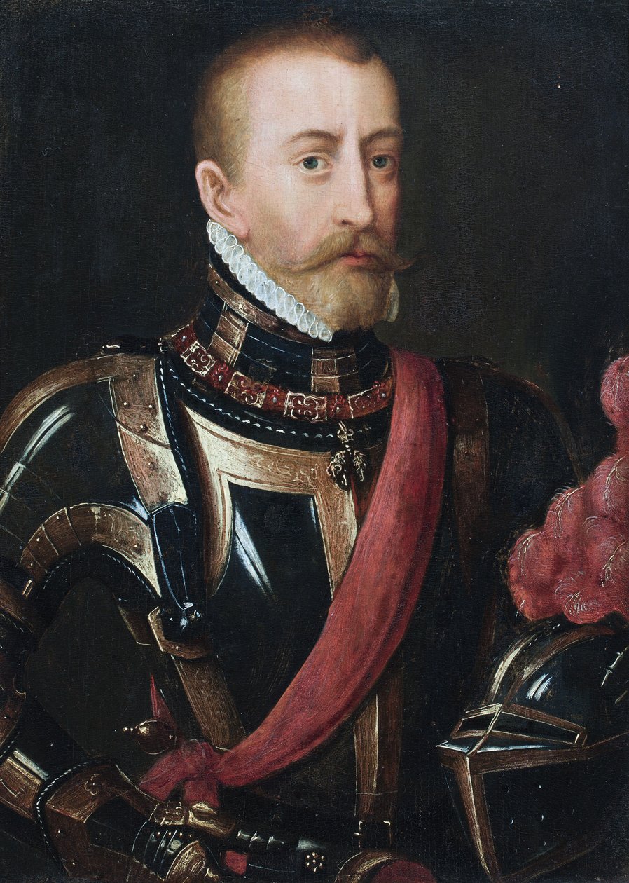 Páncélos nemes portréja (olaj, tábla) alkotó: Adriaen Thomasz (circle of) Key