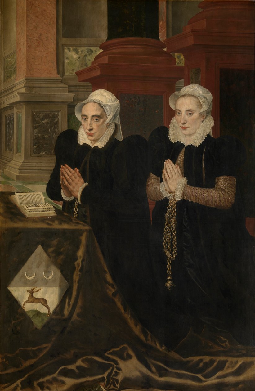 Kálvária és Gillis de Smidt és Maria de Deckere családja (olaj a táblán) alkotó: Adriaen Thomasz Key