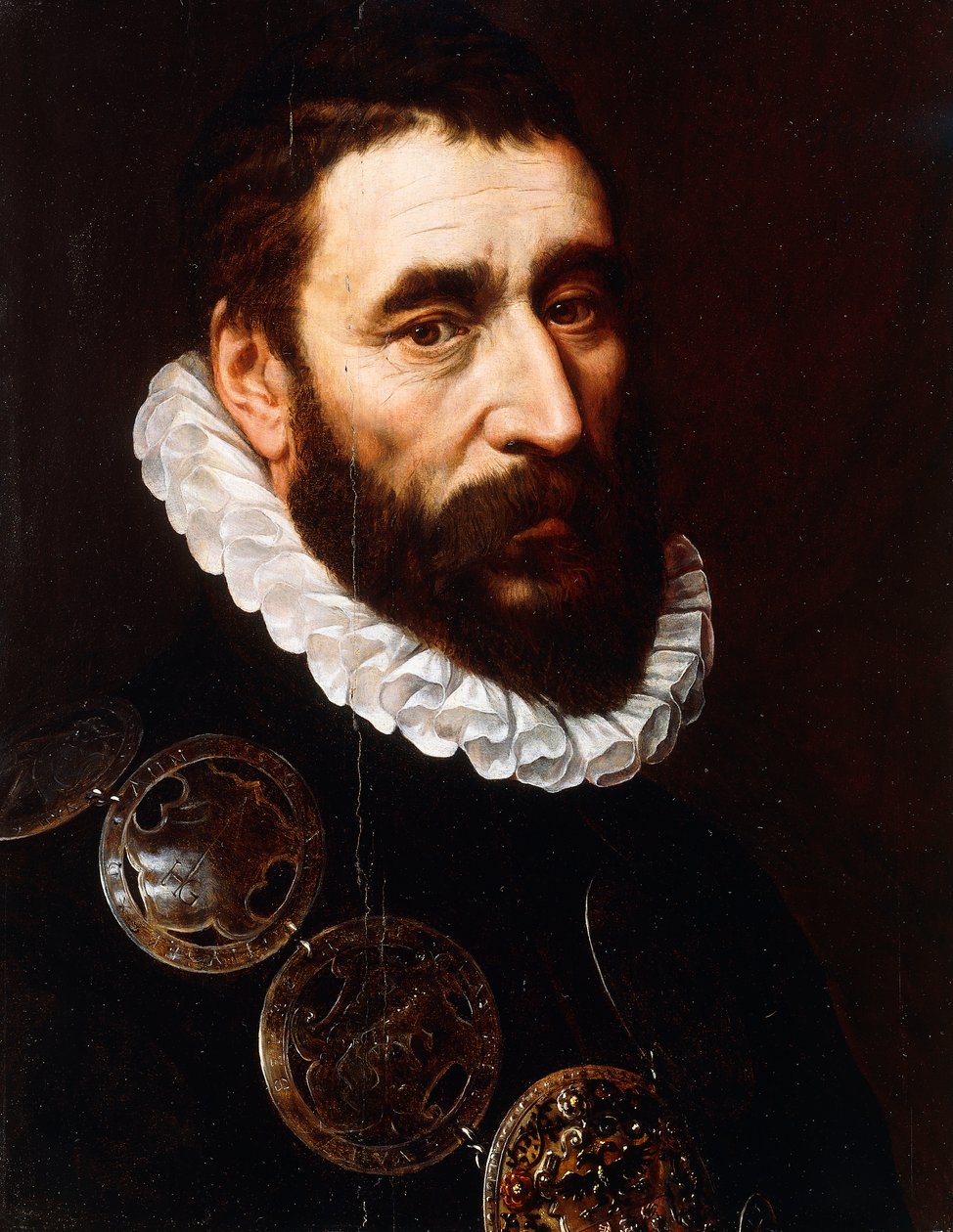 Egy szakállas férfi portréja, mellig érő, szurdokot viselő, alkotó: Adriaen Thomasz Key