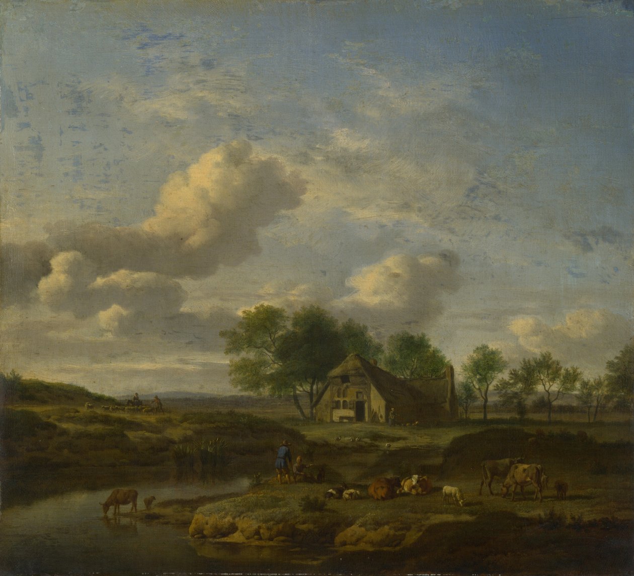 Táj tanyával a patak mellett, 1661 alkotó: Adriaen Velde van de