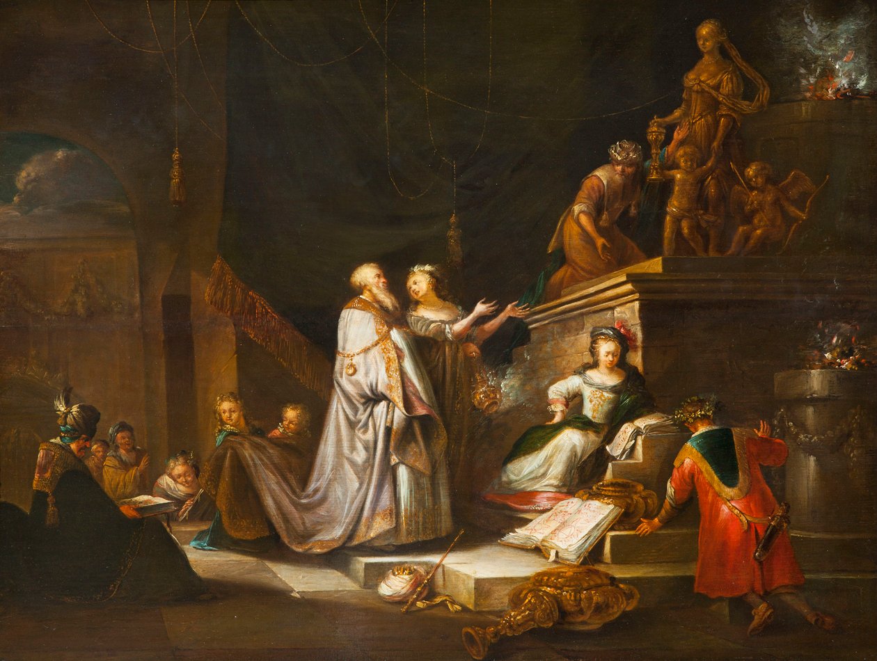 Salamon király bálványimádása. alkotó: Adriaen Verdoel