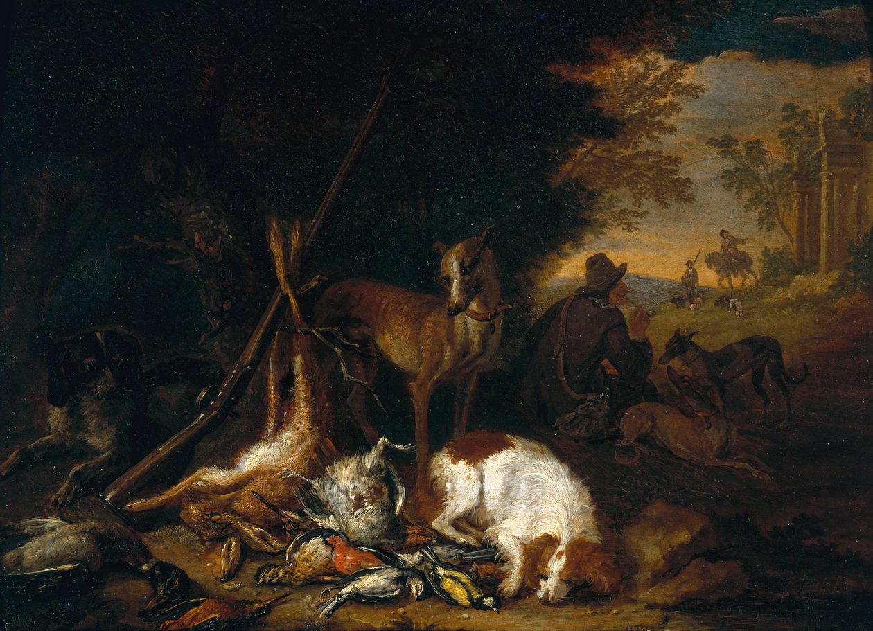 Egy vadász a kutyáival alkotó: Adriaen de Gryef