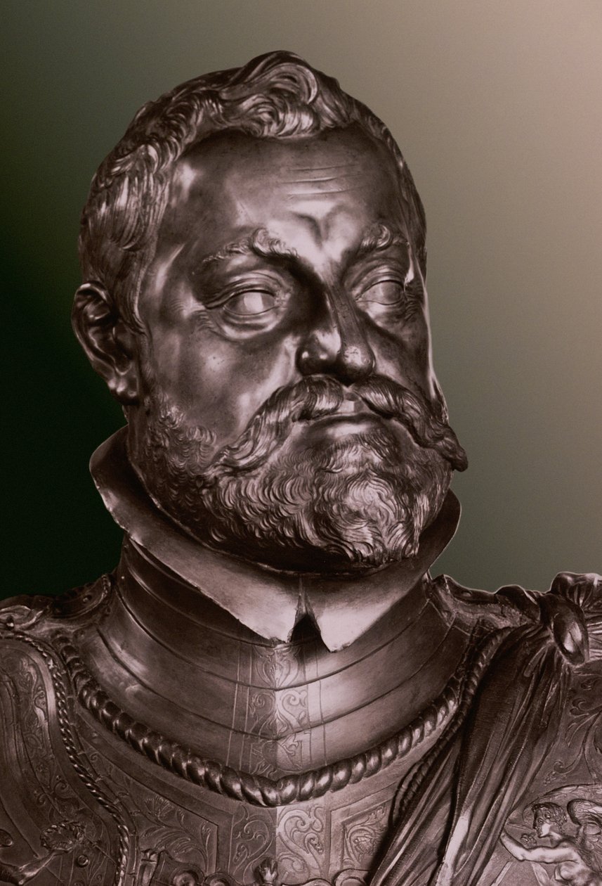 II. Rudolf római római császár (1552-1612) félhosszú portré mellszobra alkotó: Adriaen de Vries