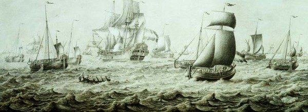 Szállítás Choppy Watersben (ceruzavázlat) alkotó: Adriaen van Salm