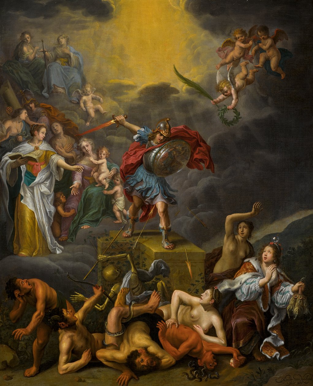 Az erény harca a bűn ellen alkotó: Adriaen van Nieulandt the younger