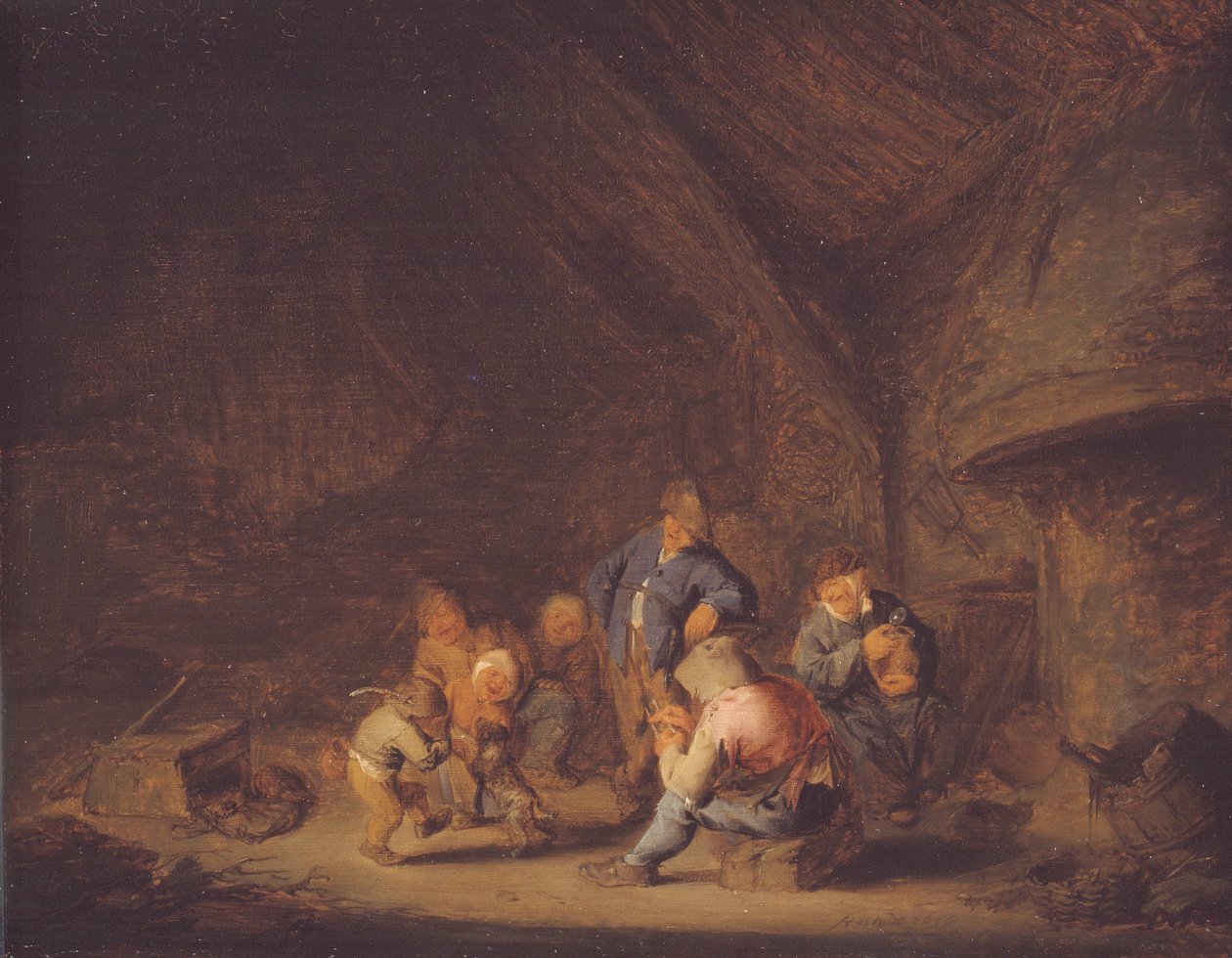 Szoba egy kunyhóban alkotó: Adriaen van Ostade