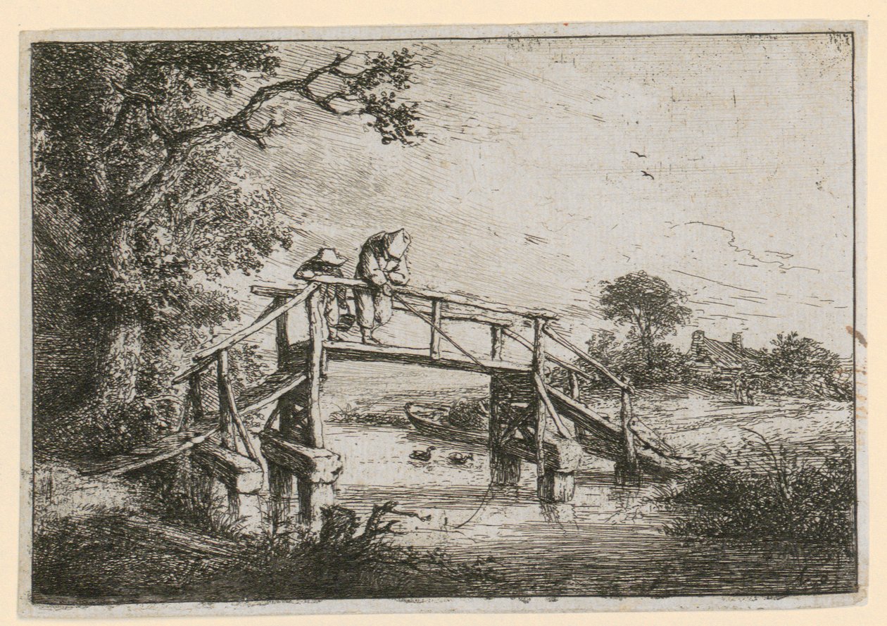 Horgászok a hídon alkotó: Adriaen van Ostade