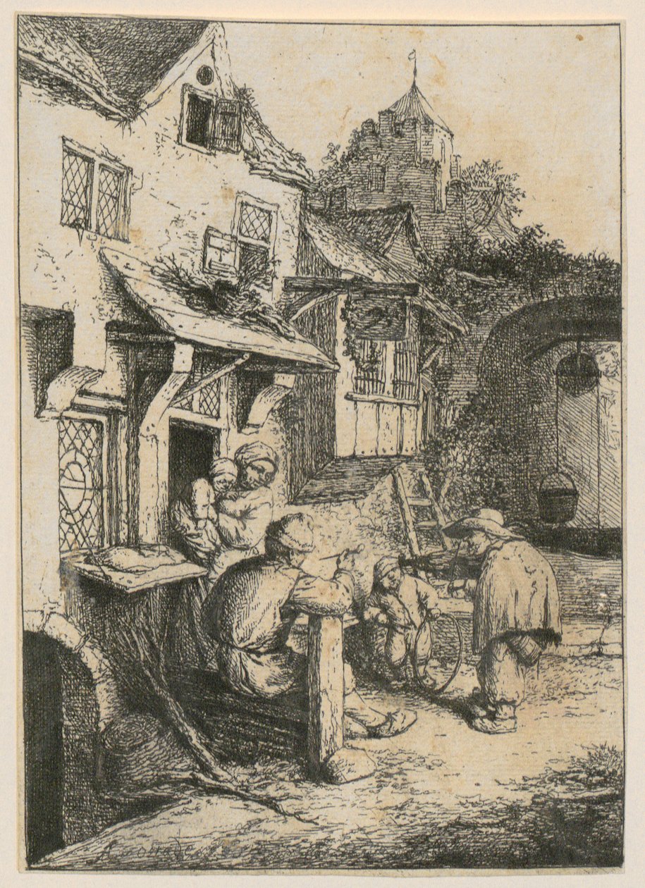 A púpos hegedűs alkotó: Adriaen van Ostade