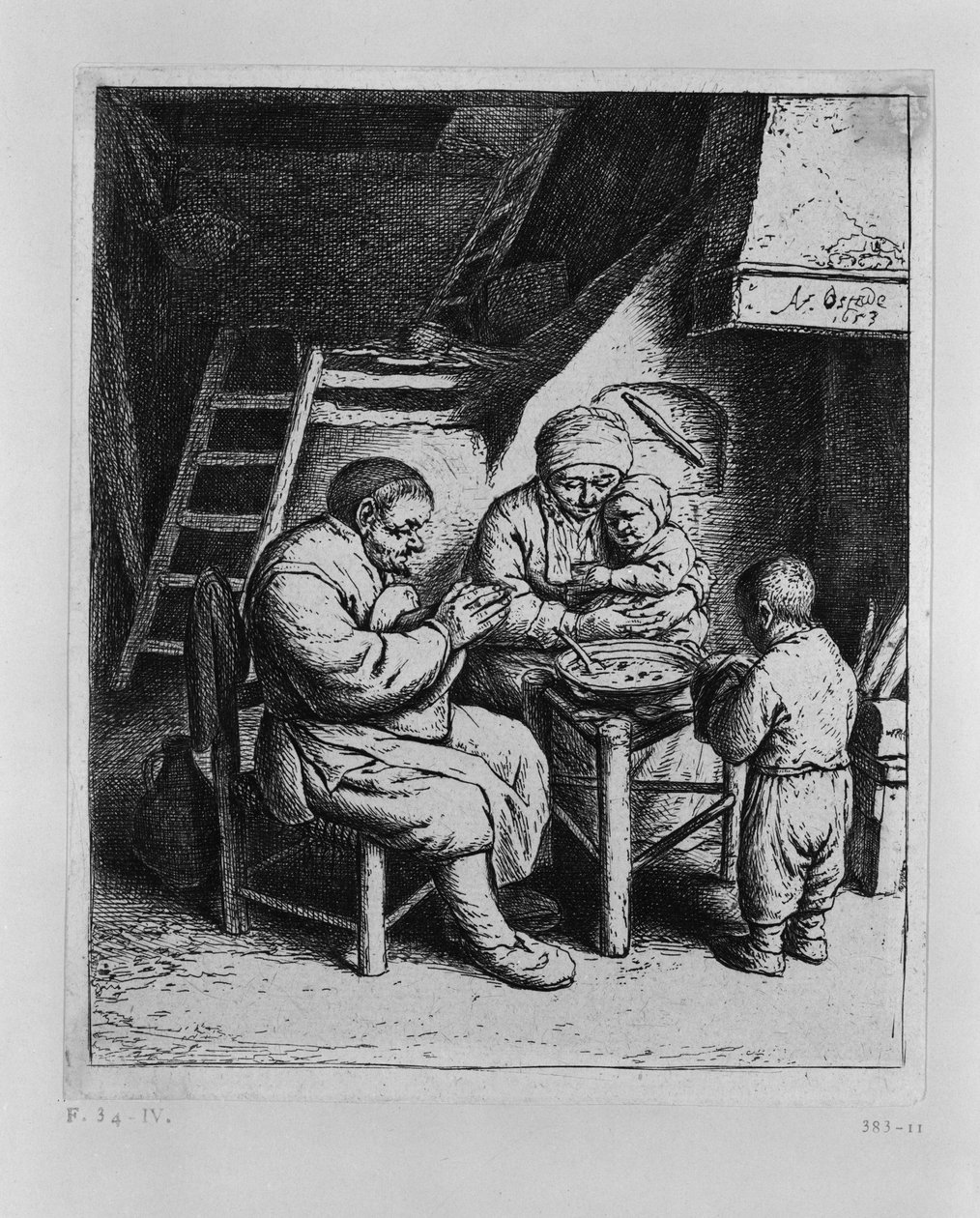 Asztali ima alkotó: Adriaen van Ostade