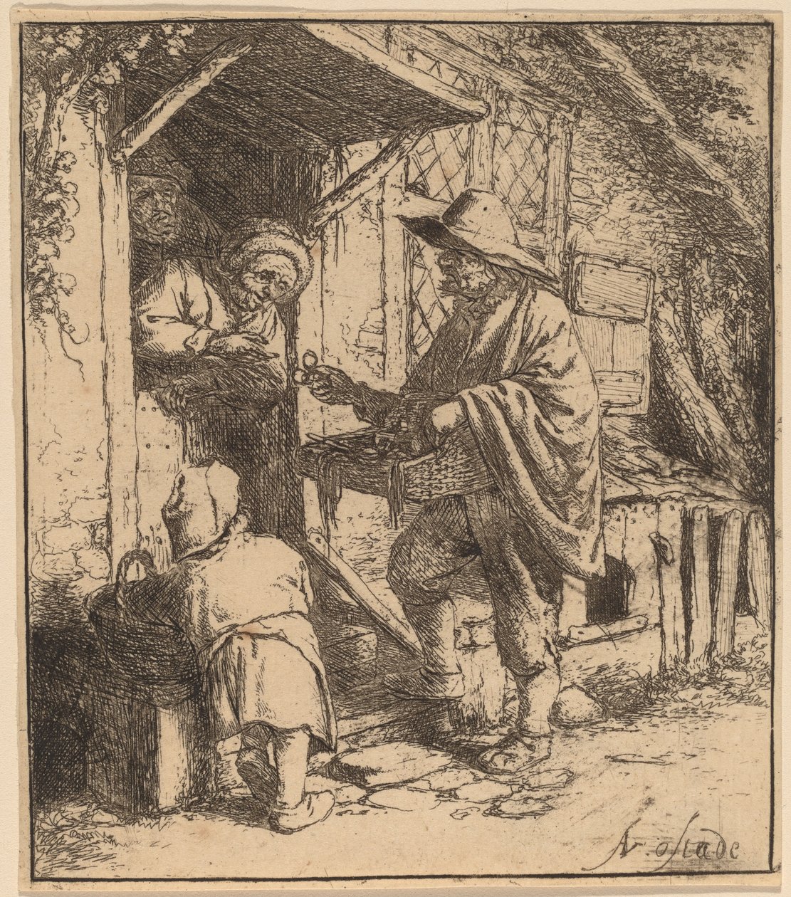 Szemüvegek Peddler alkotó: Adriaen van Ostade