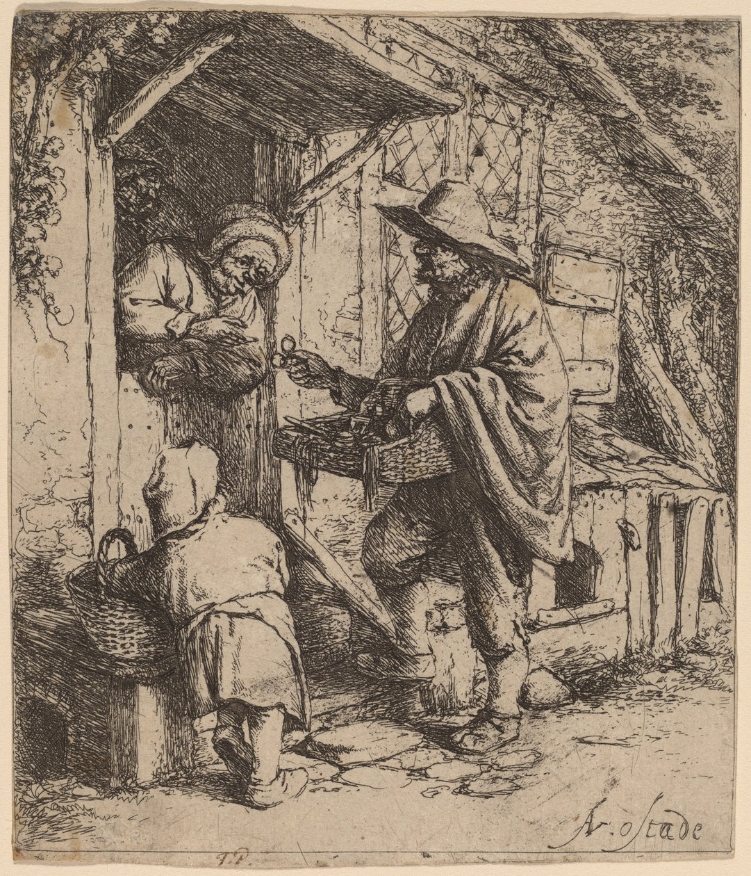 Szemüvegek Peddler alkotó: Adriaen van Ostade
