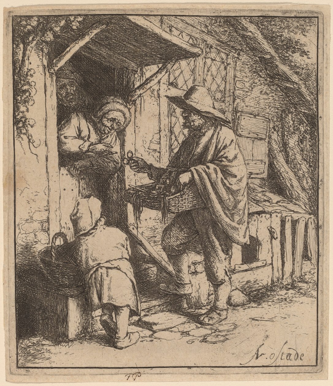 Szemüvegek Peddler alkotó: Adriaen van Ostade