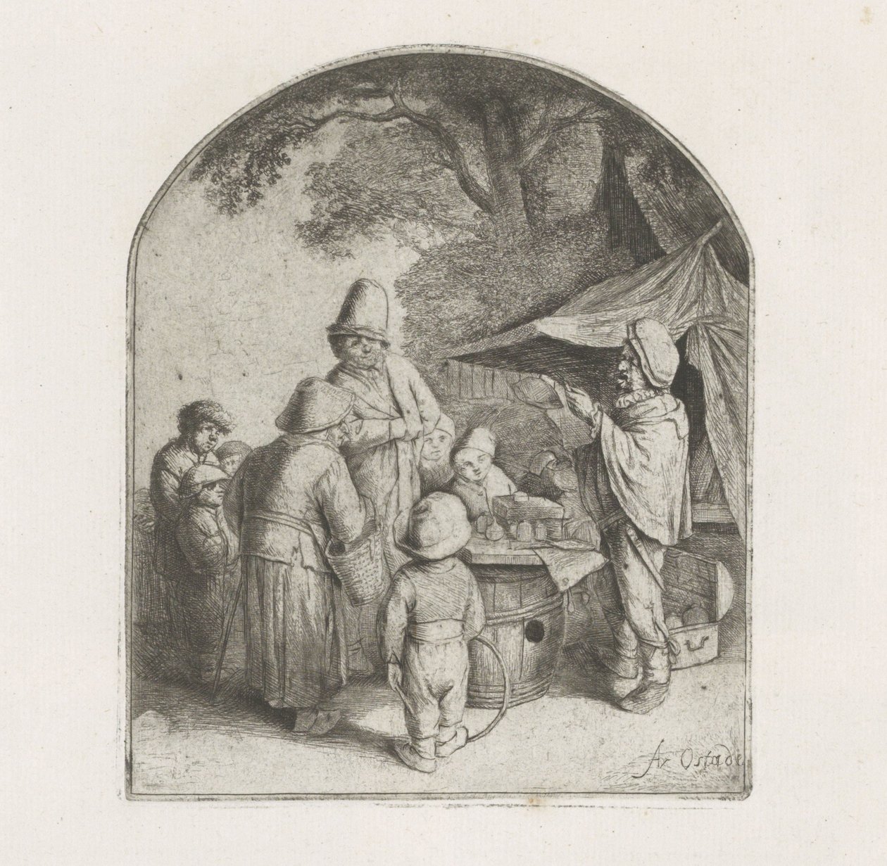 Figurák egy kavicsbódéban alkotó: Adriaen van Ostade