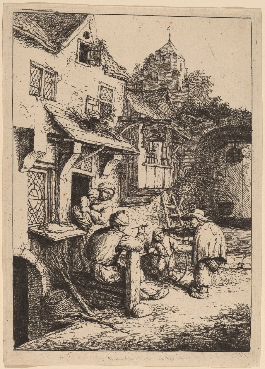 Púpos hegedűs alkotó: Adriaen van Ostade