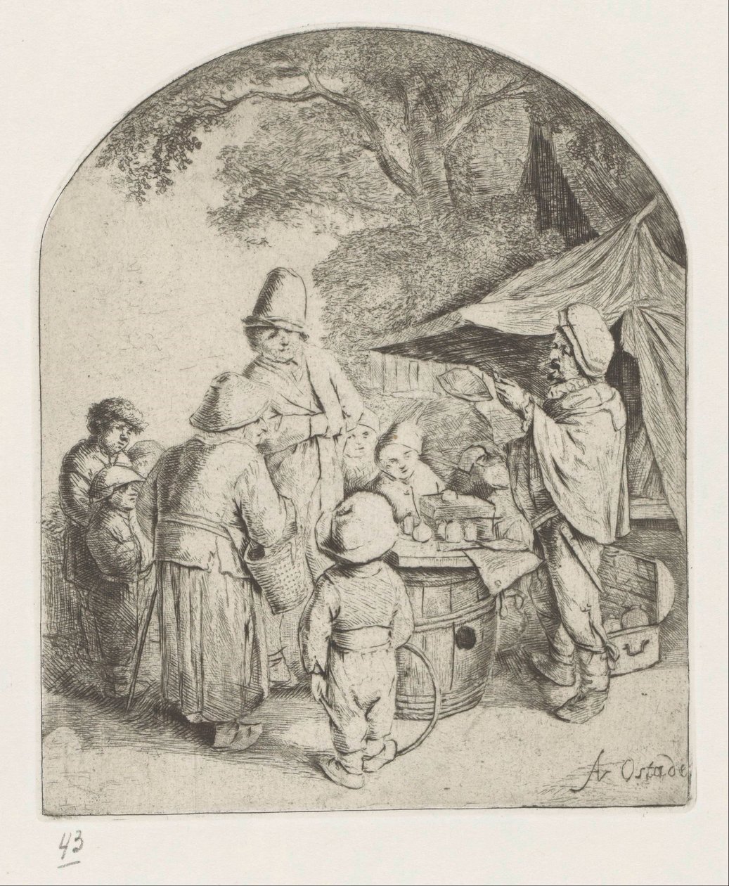 Quack eladja az áruit alkotó: Adriaen van Ostade