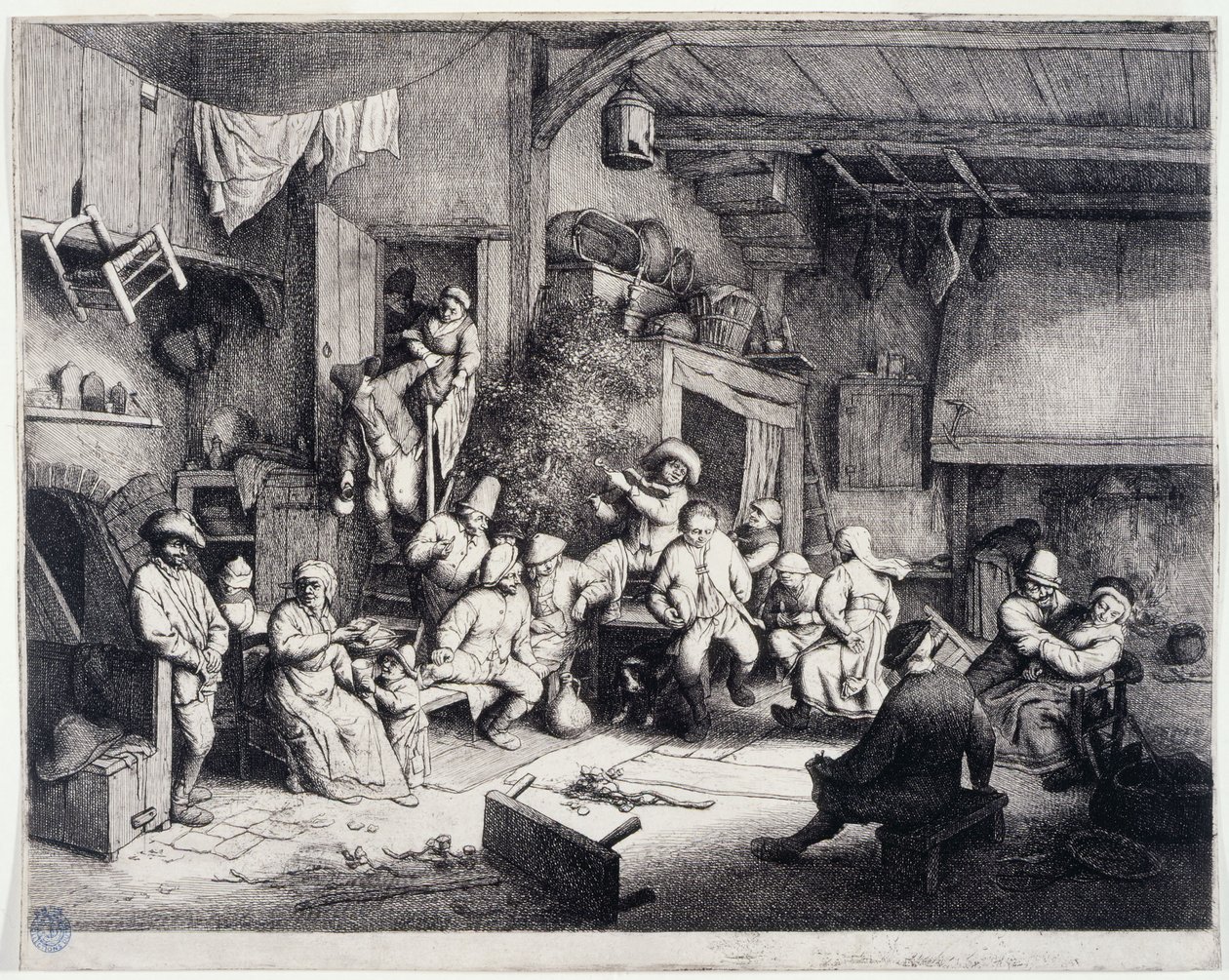 Der Tanz im Kabarett (Bartsch 49) alkotó: Adriaen van Ostade