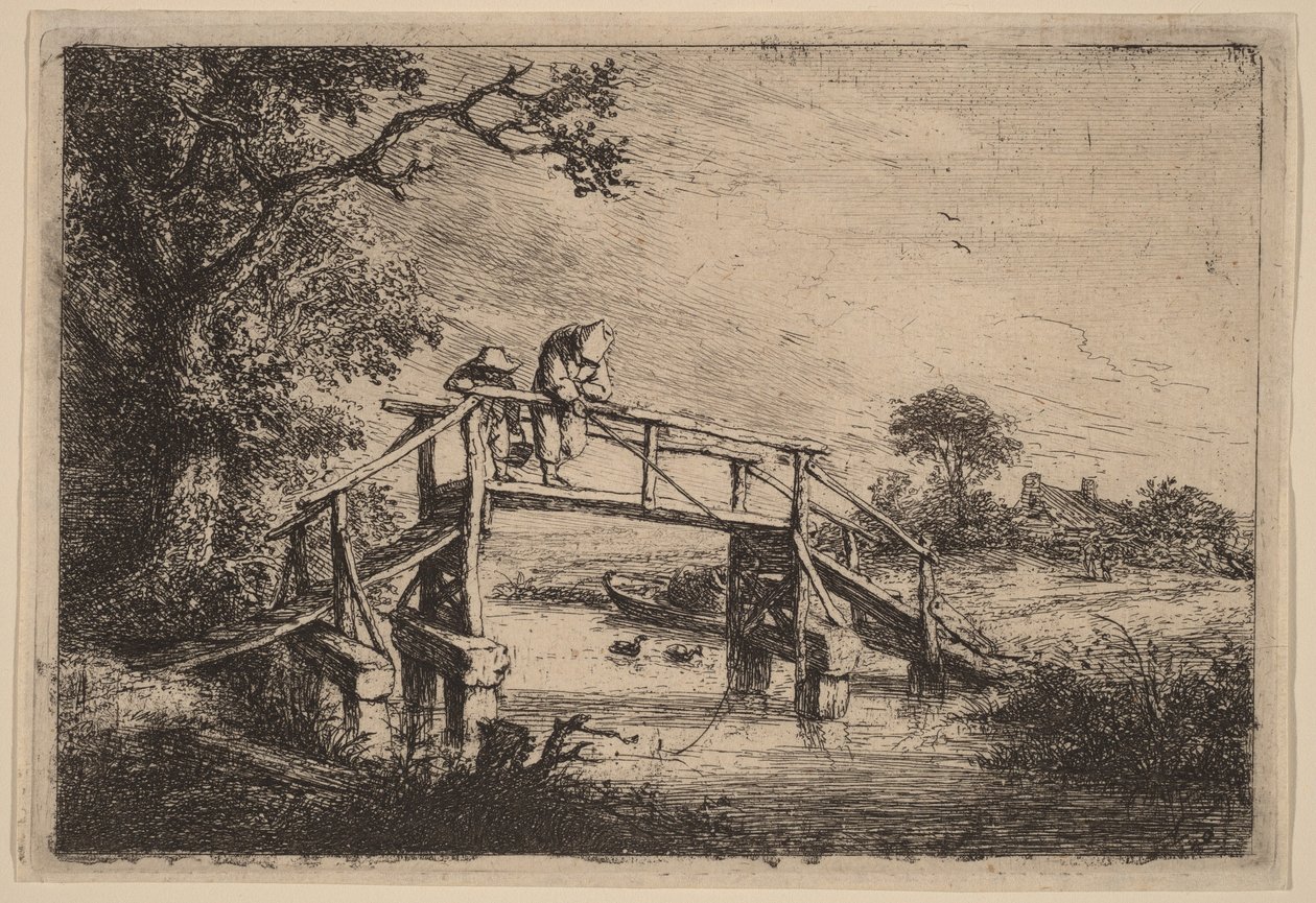 Tájképi híd két halásszal alkotó: Adriaen van Ostade