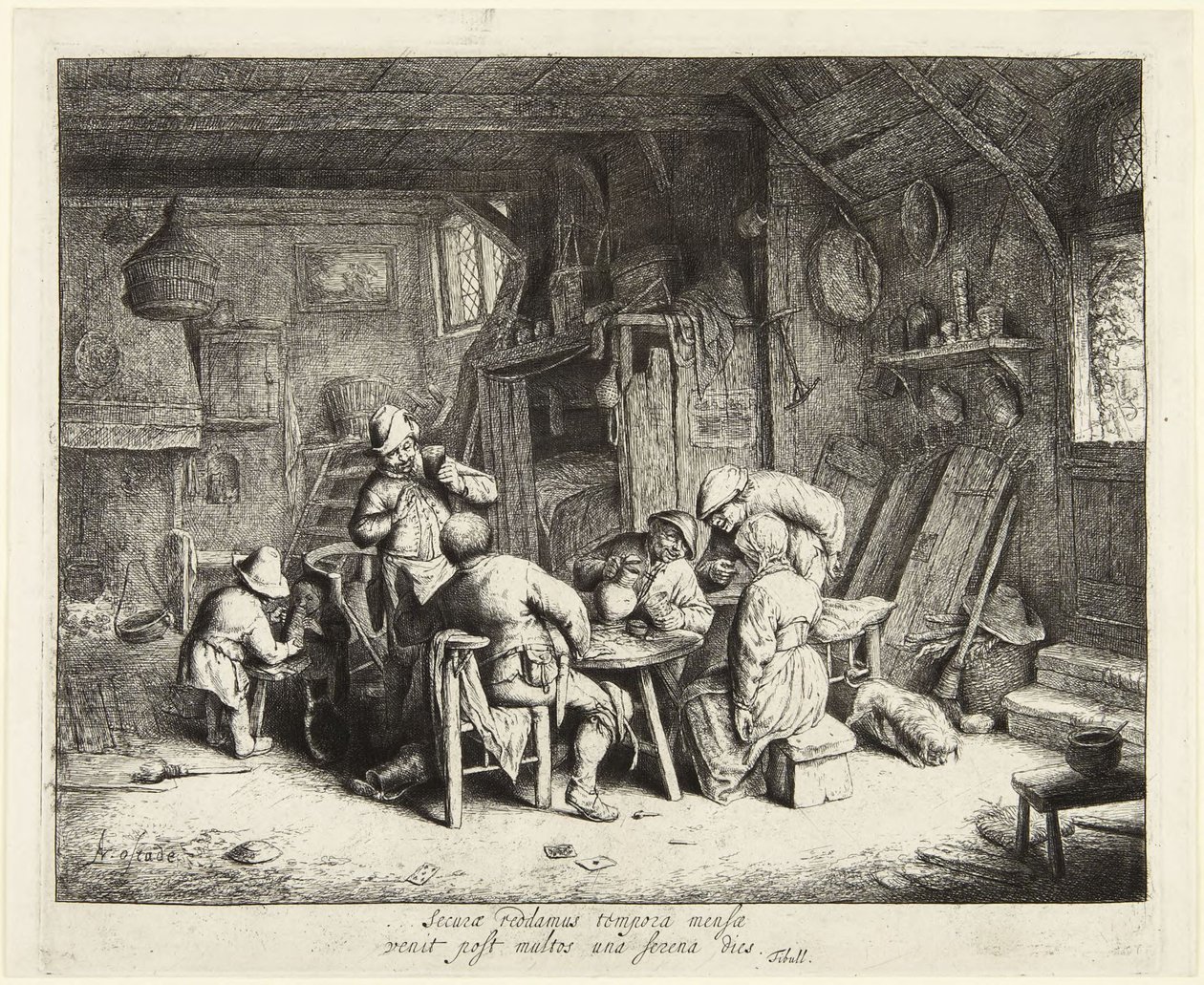 A Gourmet társaságban (The Breakfast) alkotó: Adriaen van Ostade
