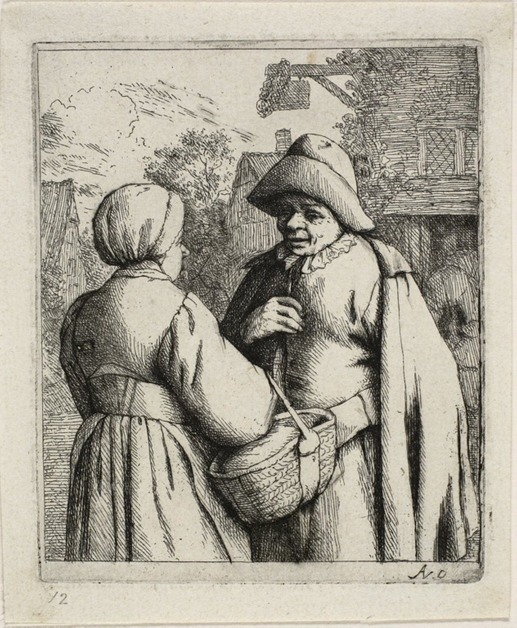 Férfi és nő beszélget alkotó: Adriaen van Ostade