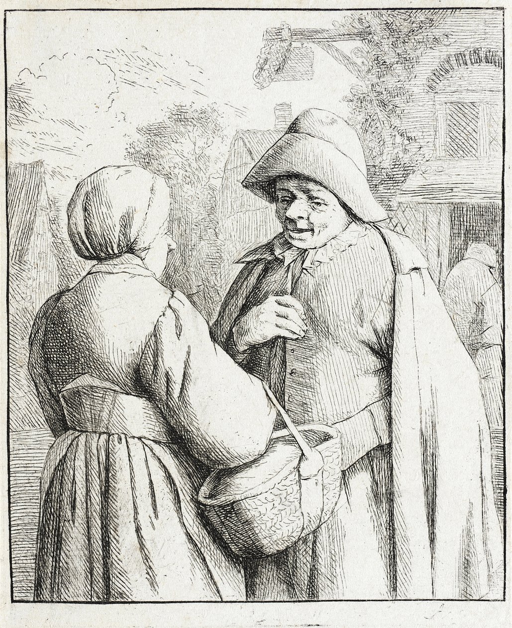 Beszélgető férfi és nő alkotó: Adriaen van Ostade