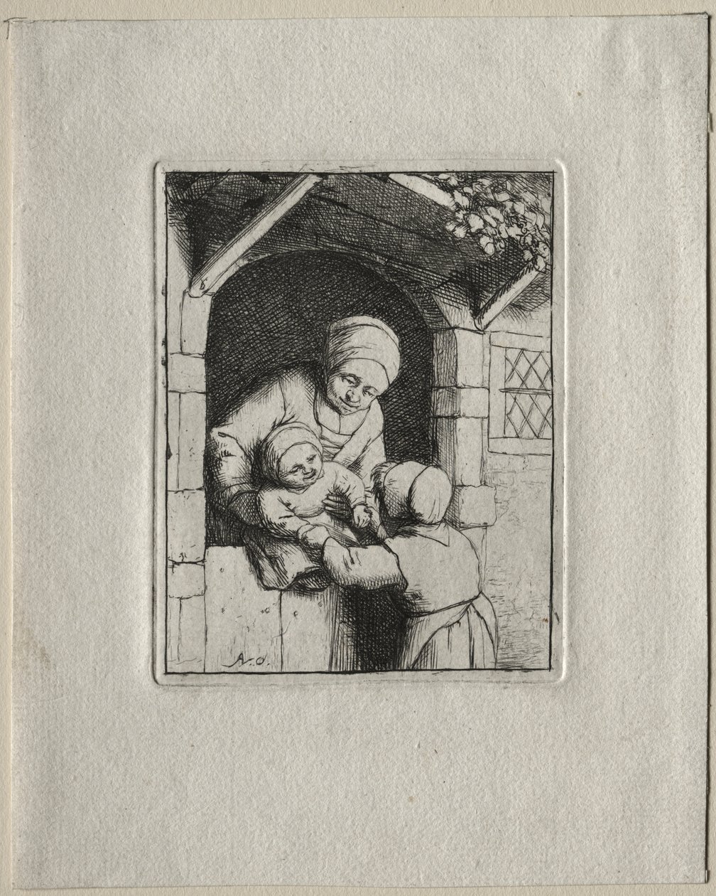 Anya és két gyermek alkotó: Adriaen van Ostade