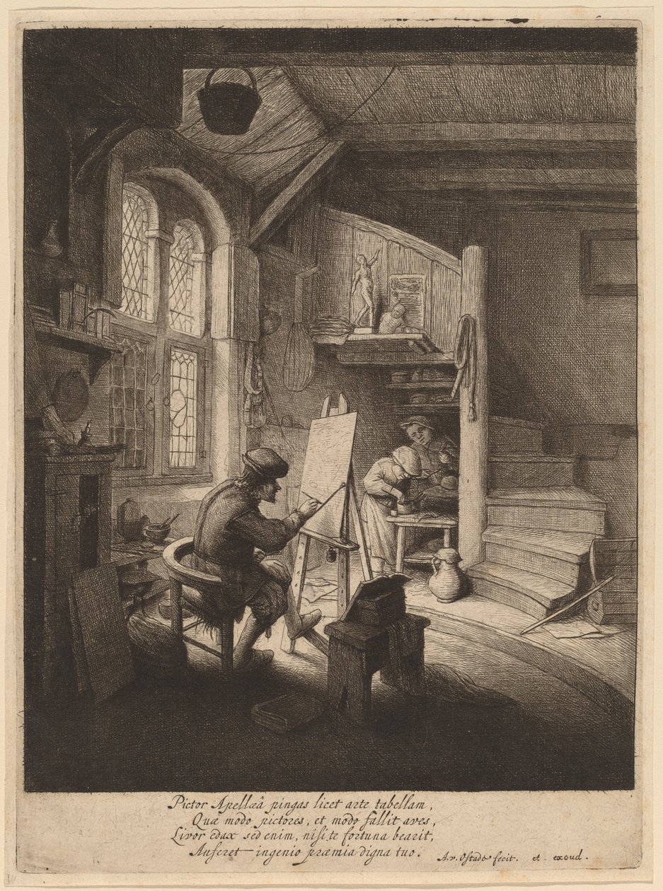 Festő műtermében alkotó: Adriaen van Ostade